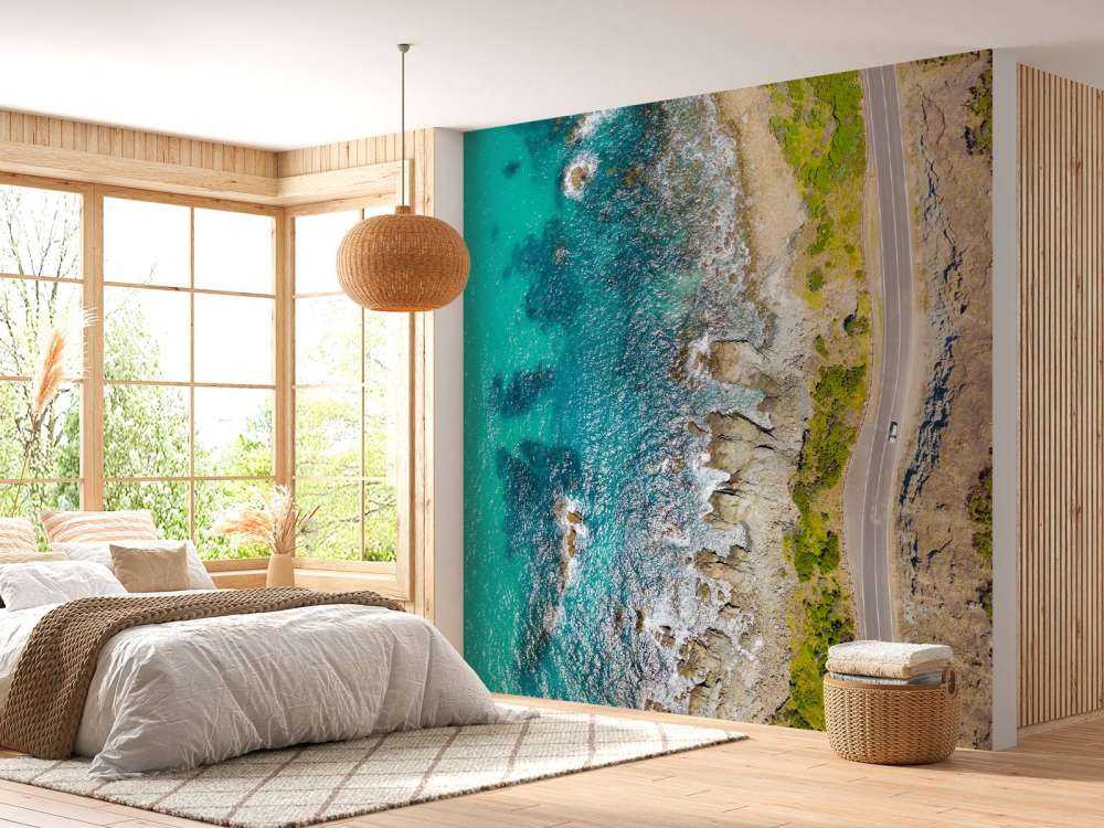 Drone shot van de kust