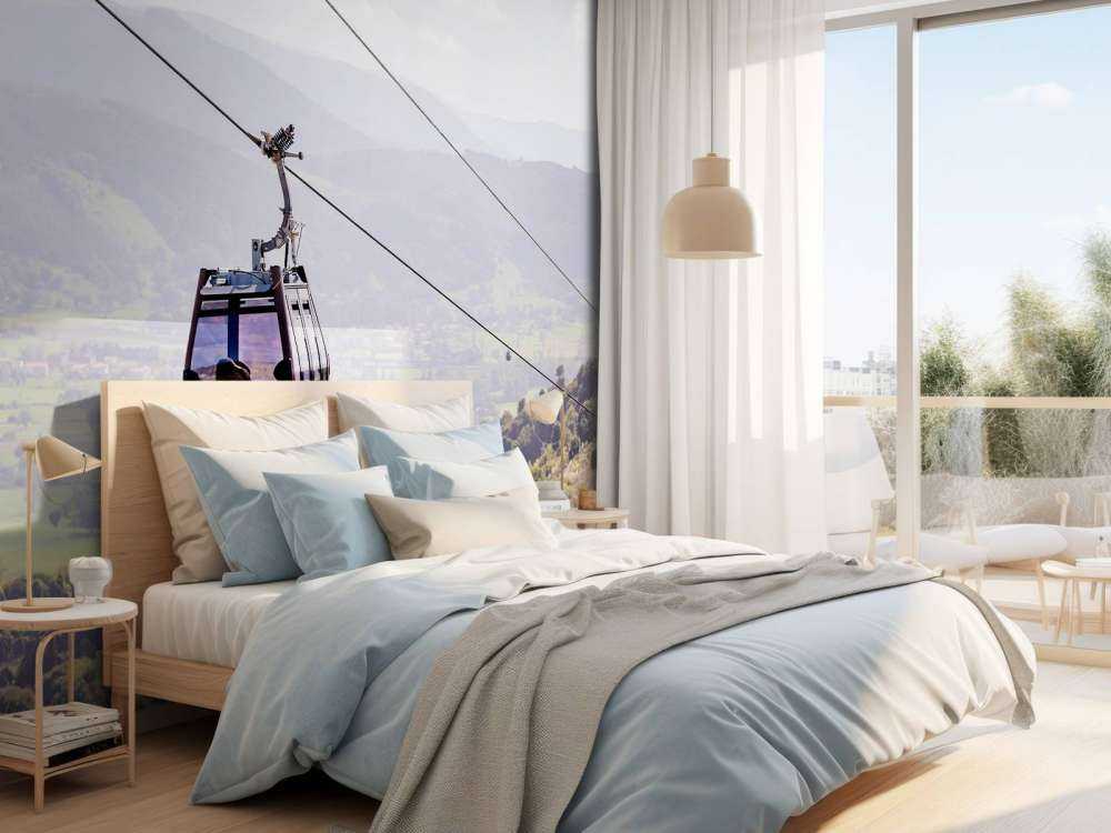 Kabelbaan in een berglandschap