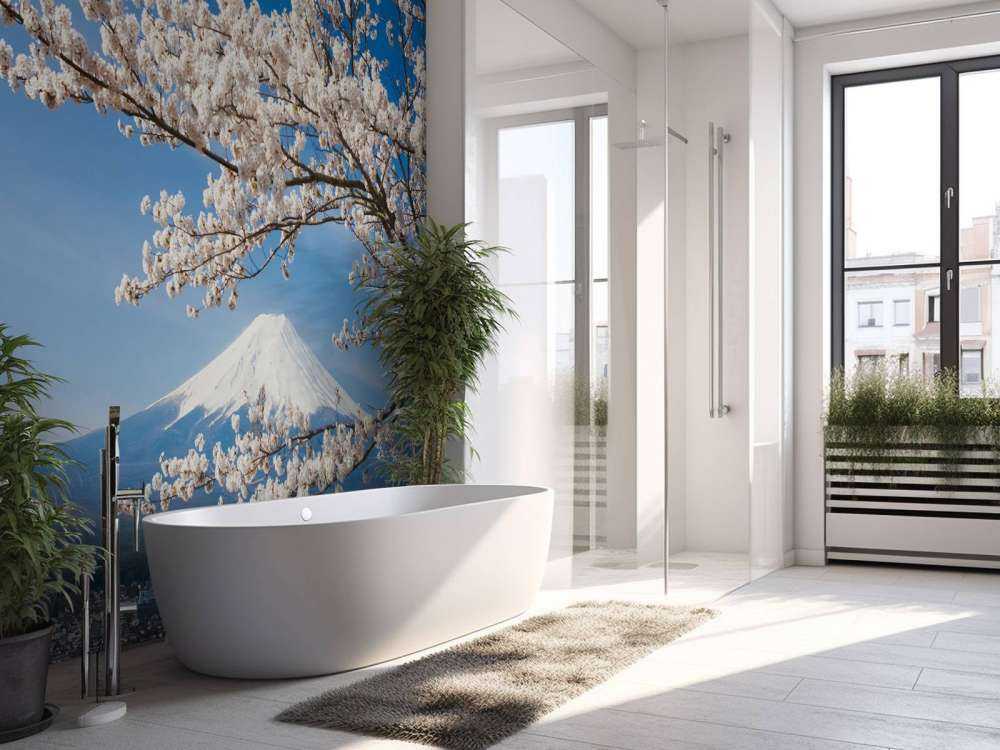 Bloesem voor de Fuji Berg