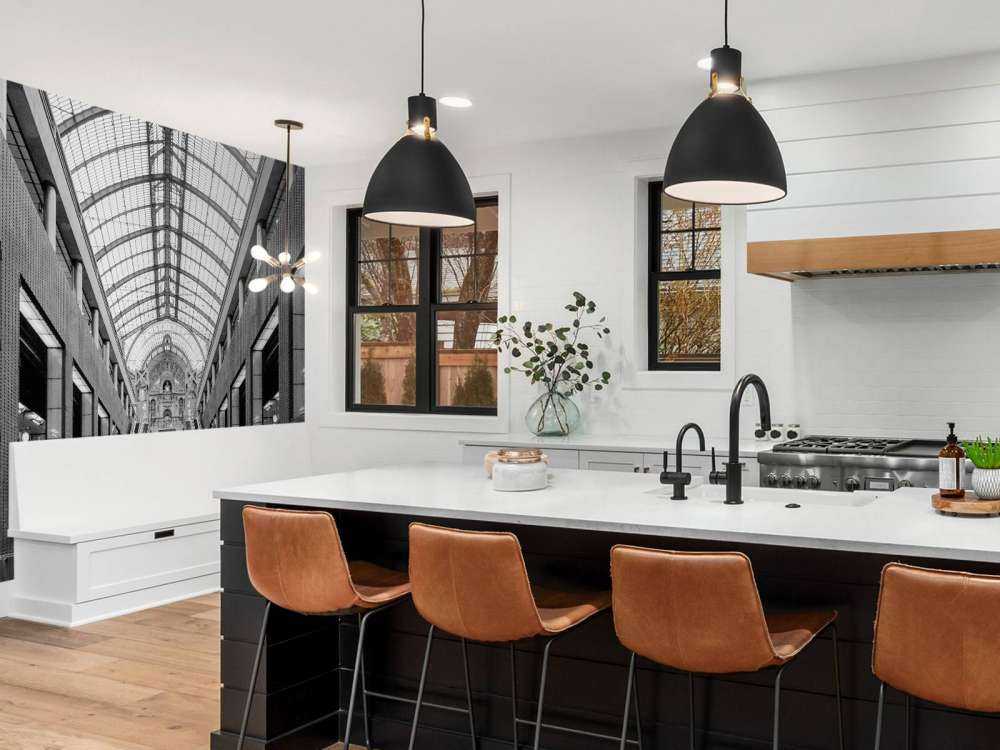 Antwerpen centraal station zwart wit