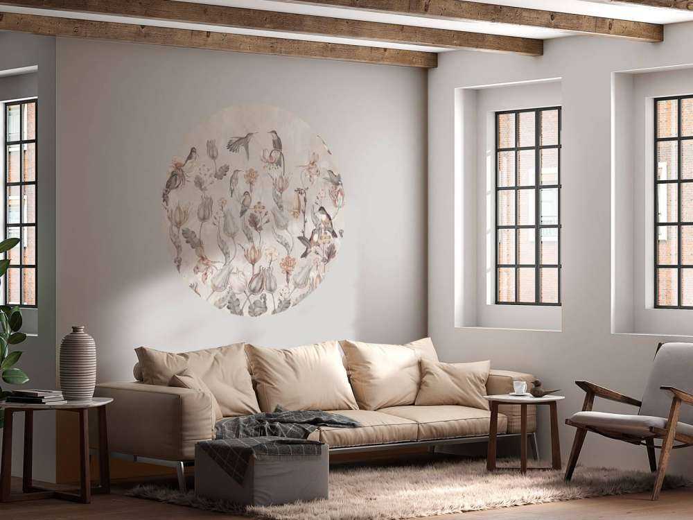 Spring Hummingbird Symphony - Vintage Sepia Bloom