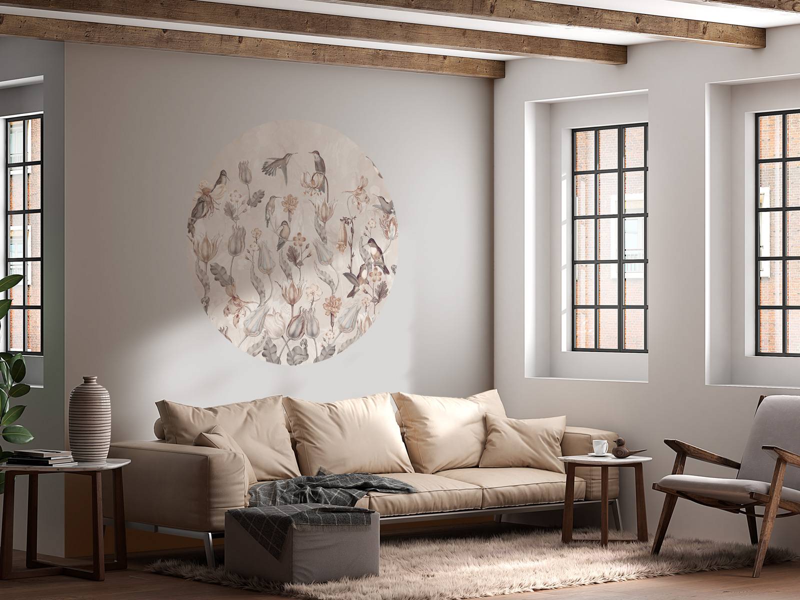 Spring Hummingbird Symphony - Vintage Sepia Bloom