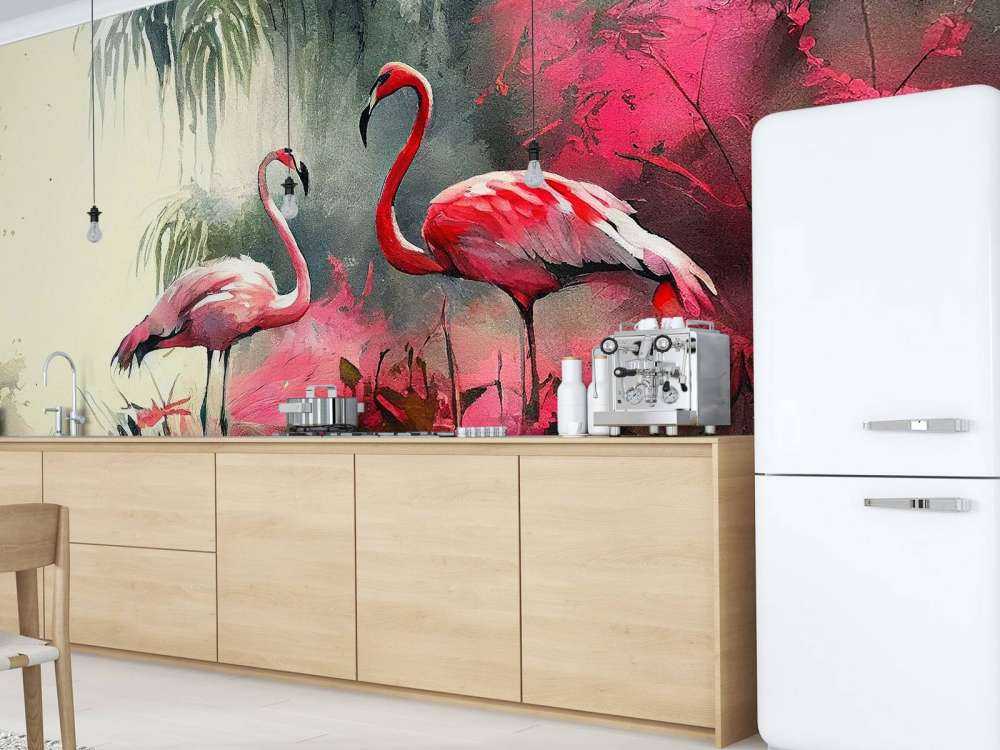 Karmijnrode Flamingo Schets