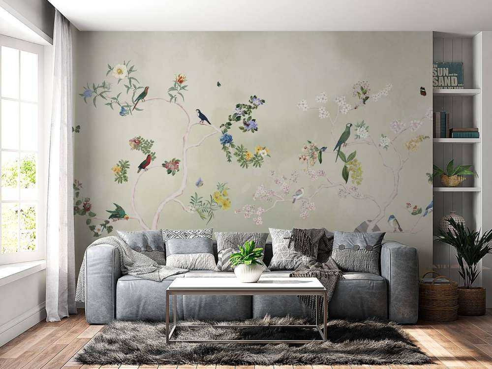 Birds in Garden Panorama 3