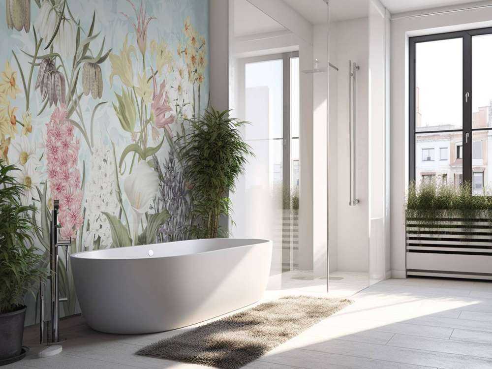 Spring Flowers - Misty Aqua