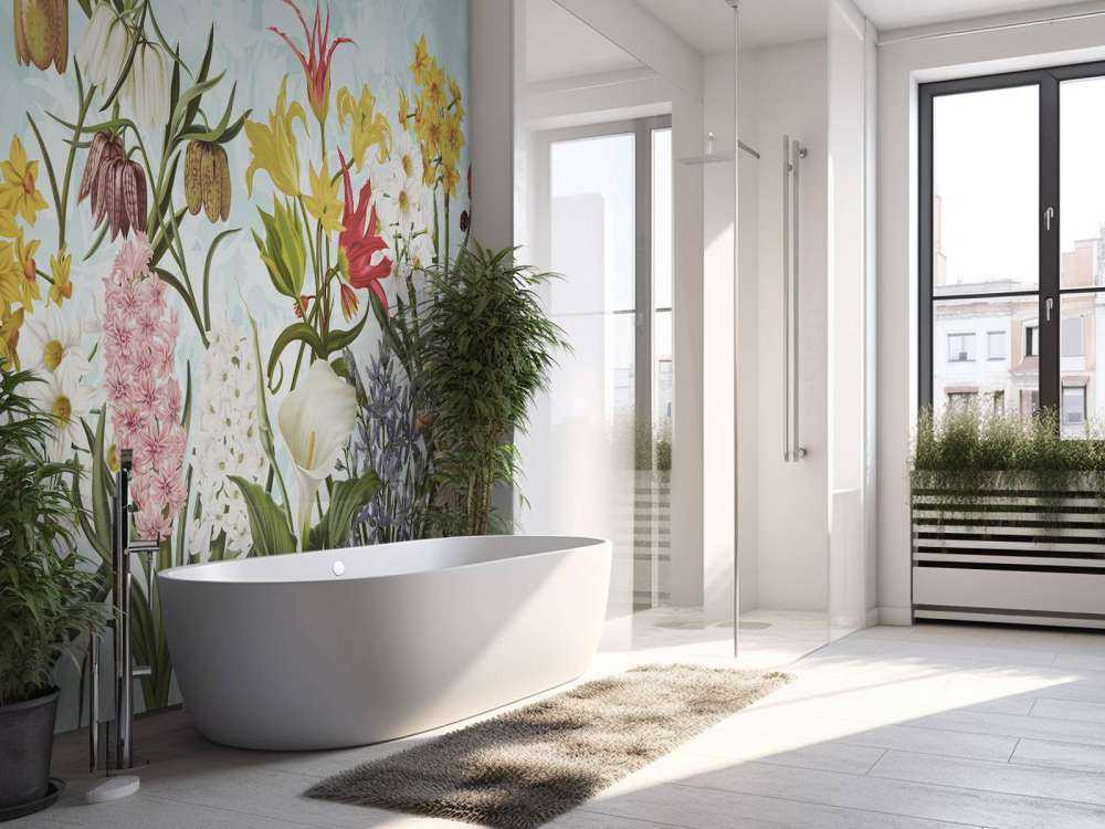 Spring Flowers - Soft Aqua Breeze