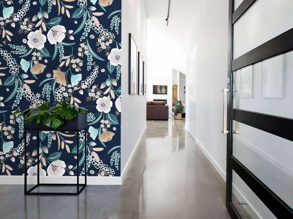 Bloementuin in middernacht