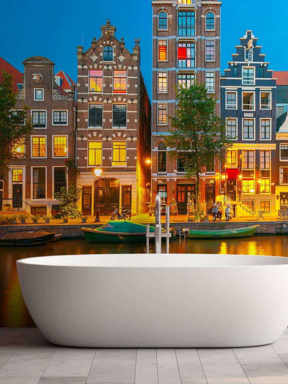 Verlichte gracht