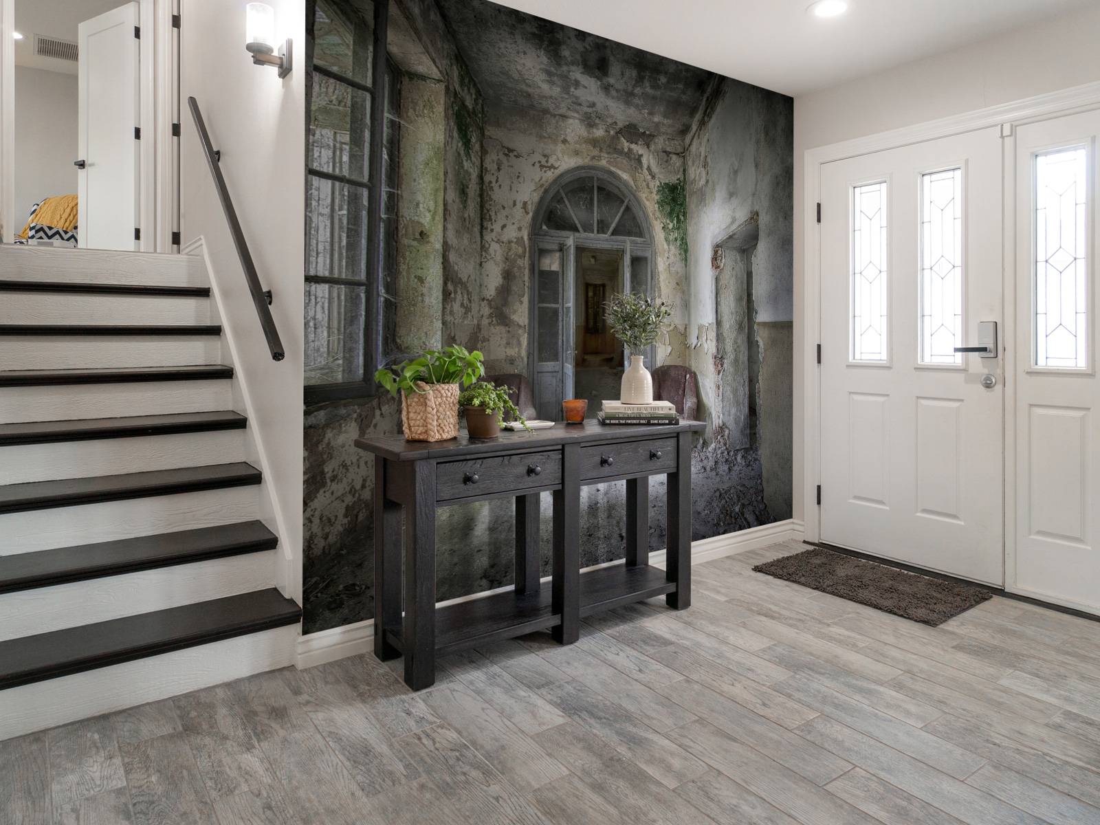 Gang in verlaten huis - Fotobehang, image size:1600x1200