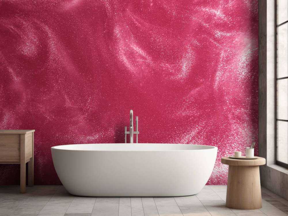 Roze glitterdeeltjes