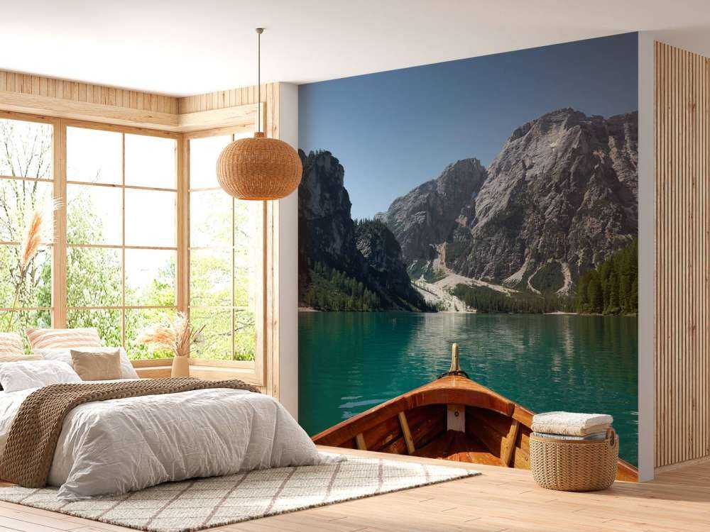 Lago di Braies vanuit een boot