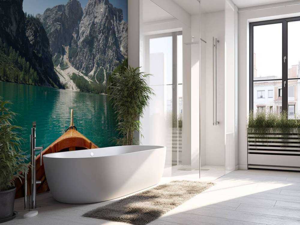 Lago di Braies vanuit een boot