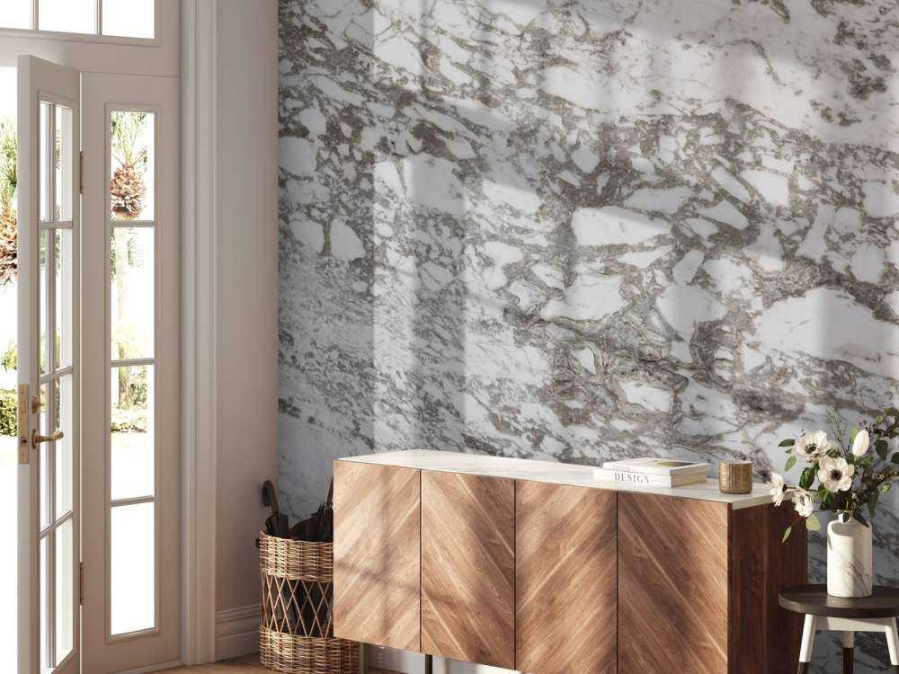 Wit marmer met grove structuur