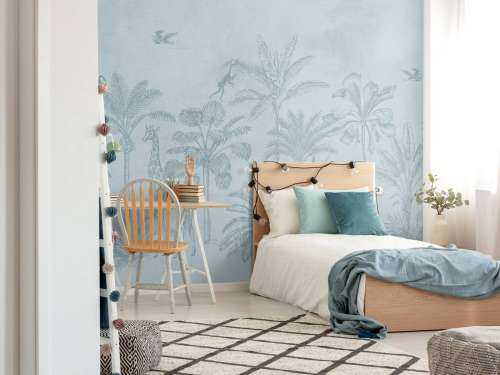 Tropisch dierenjungle blauw