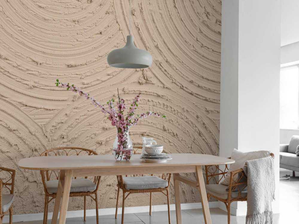 Zen cirkels grove structuur in taupe