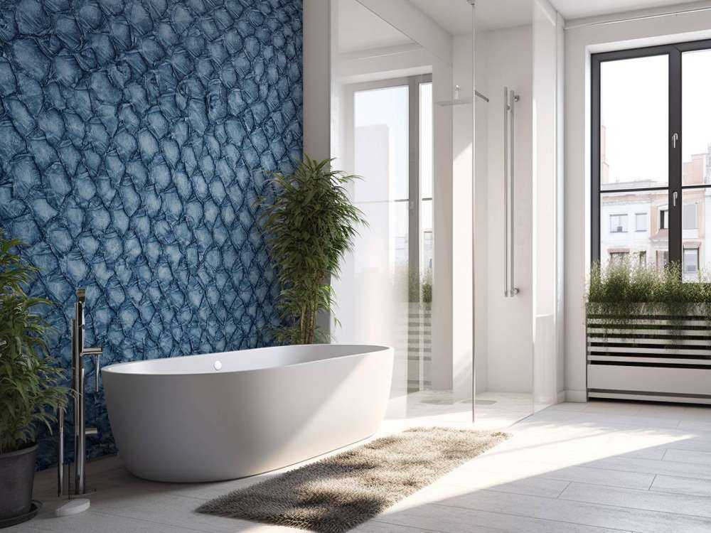 Zalmhuid structuur in blauw