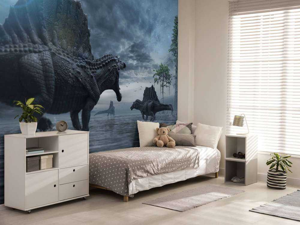 Spinosaurus groep in een jachtgebied