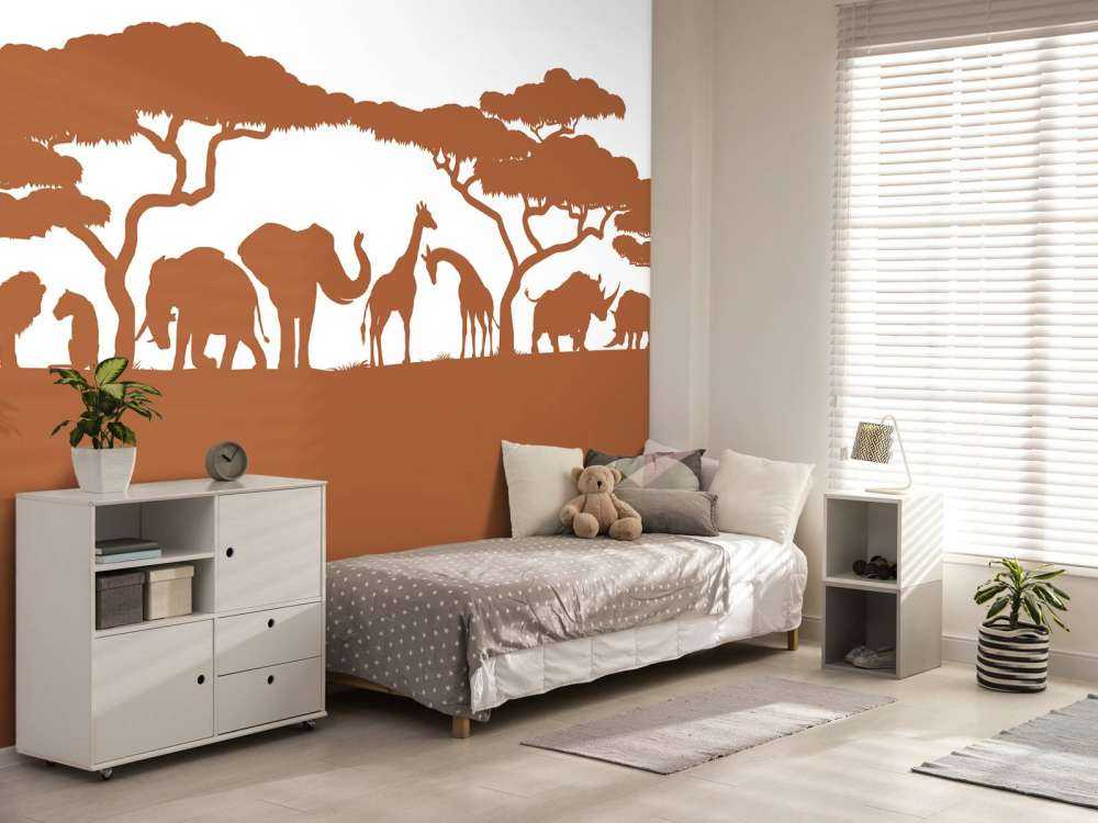 Silhouette safaridieren, roestkleur