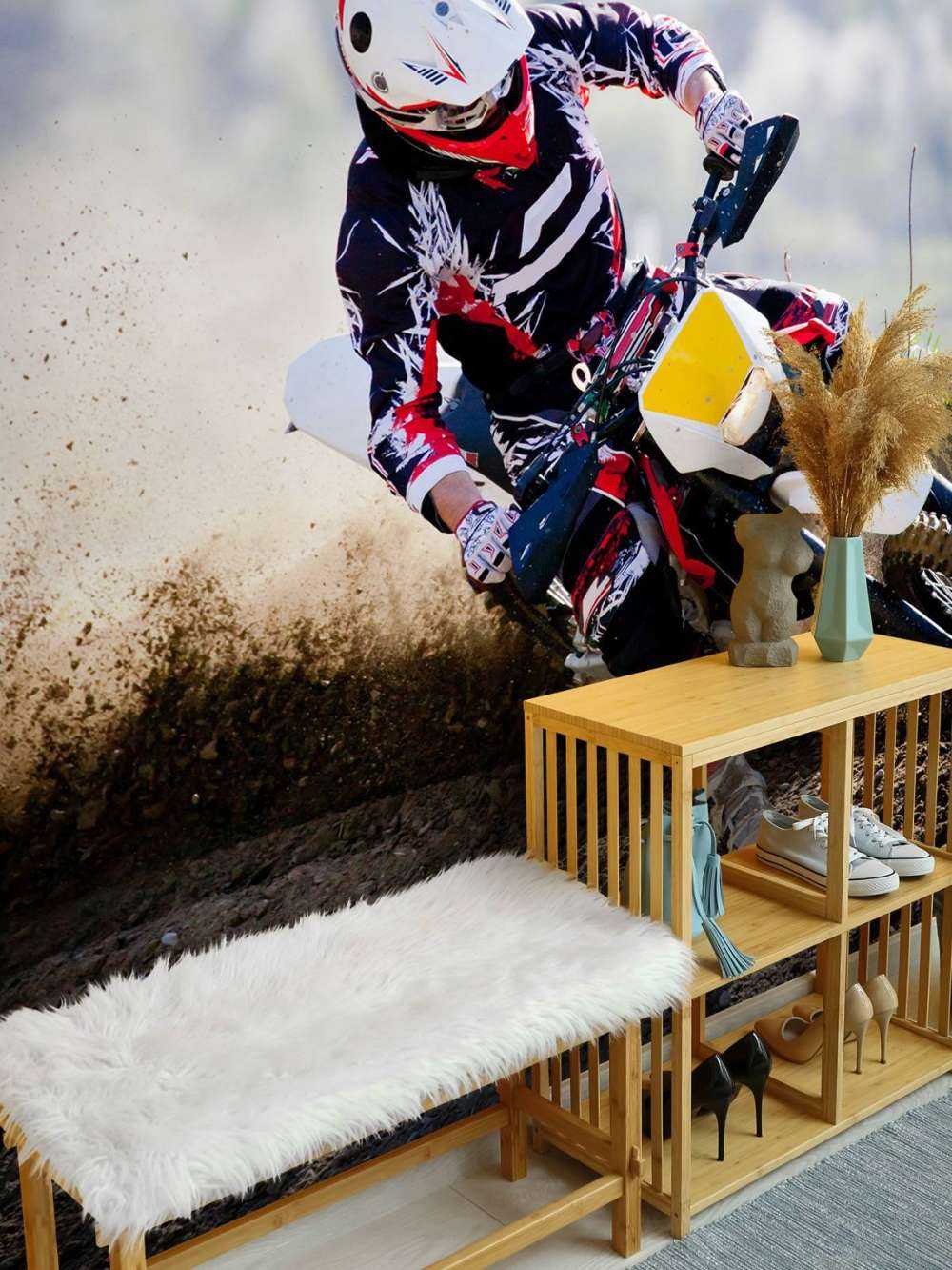 Crossmotor in de bocht