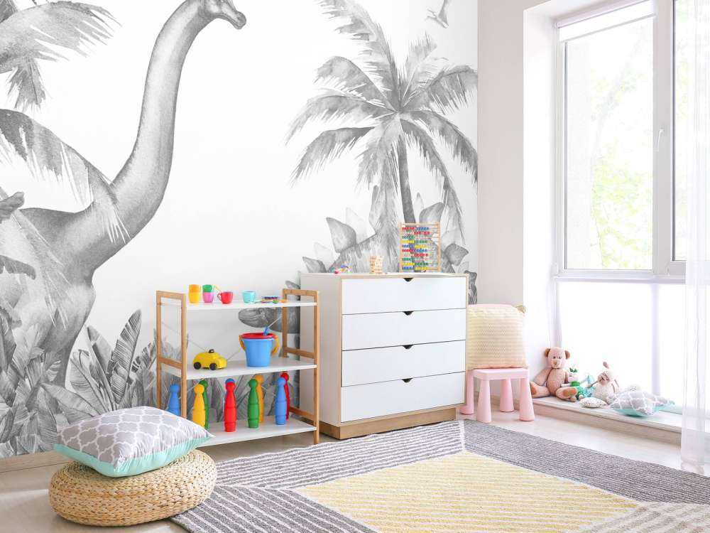 Dinosaurussen in zwart-wit