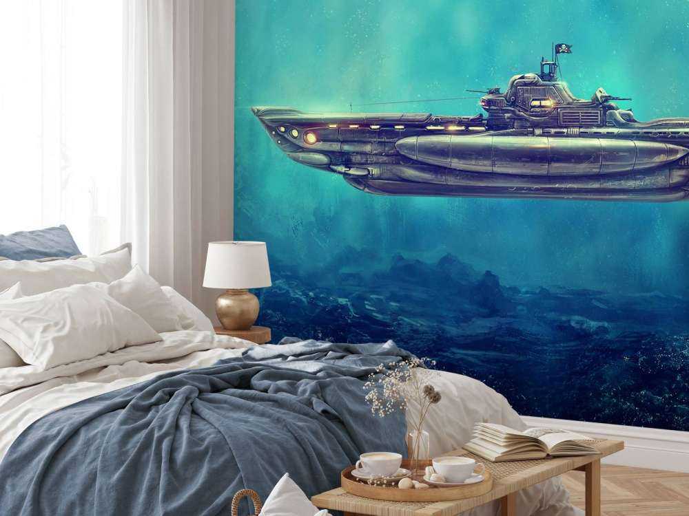 Piratenonderzeeër in de onderwaterwereld