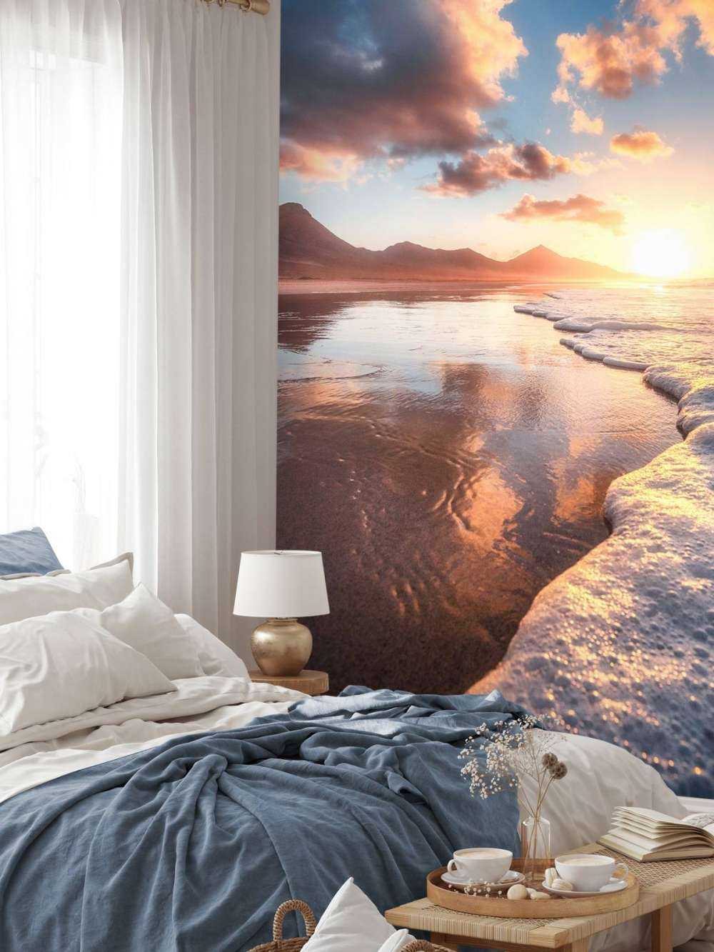 Gouden Zonsondergang Aan Zee