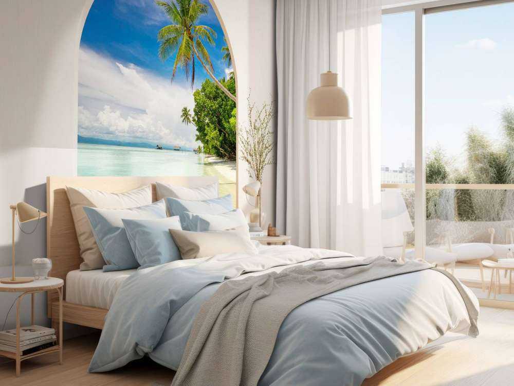 Tropisch eiland met palmbomen