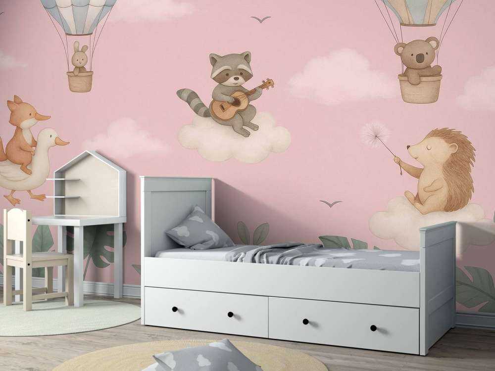 Luchtspel in roze wolkenlucht