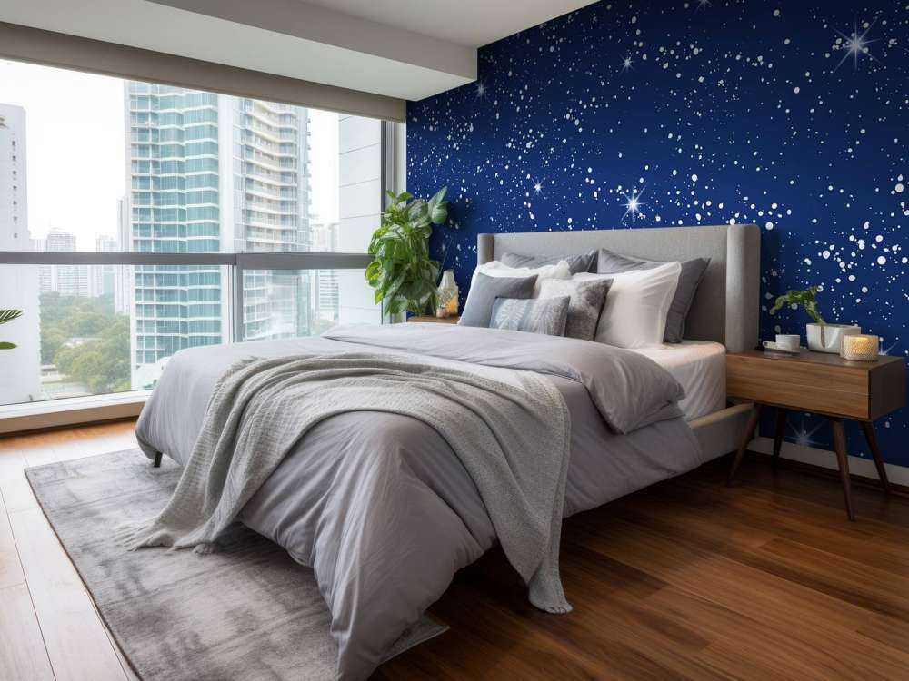 Sprankelende sterrennacht in blauw