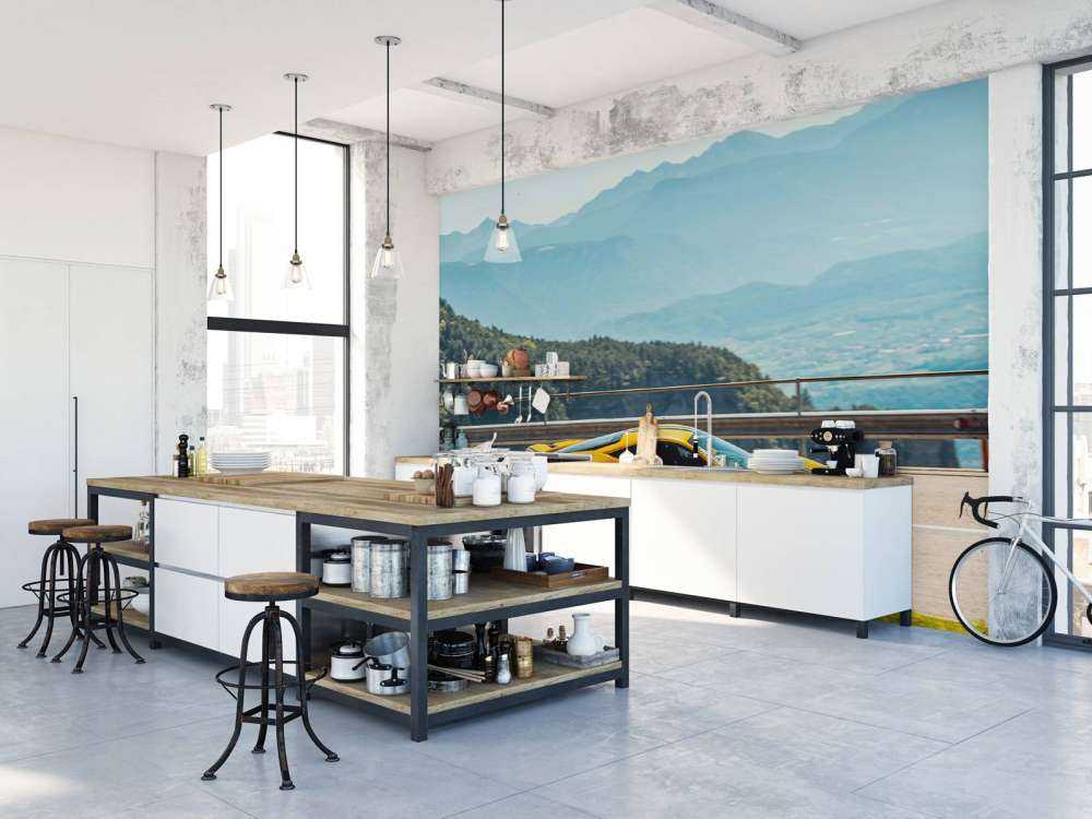 Gele supercar in bergen