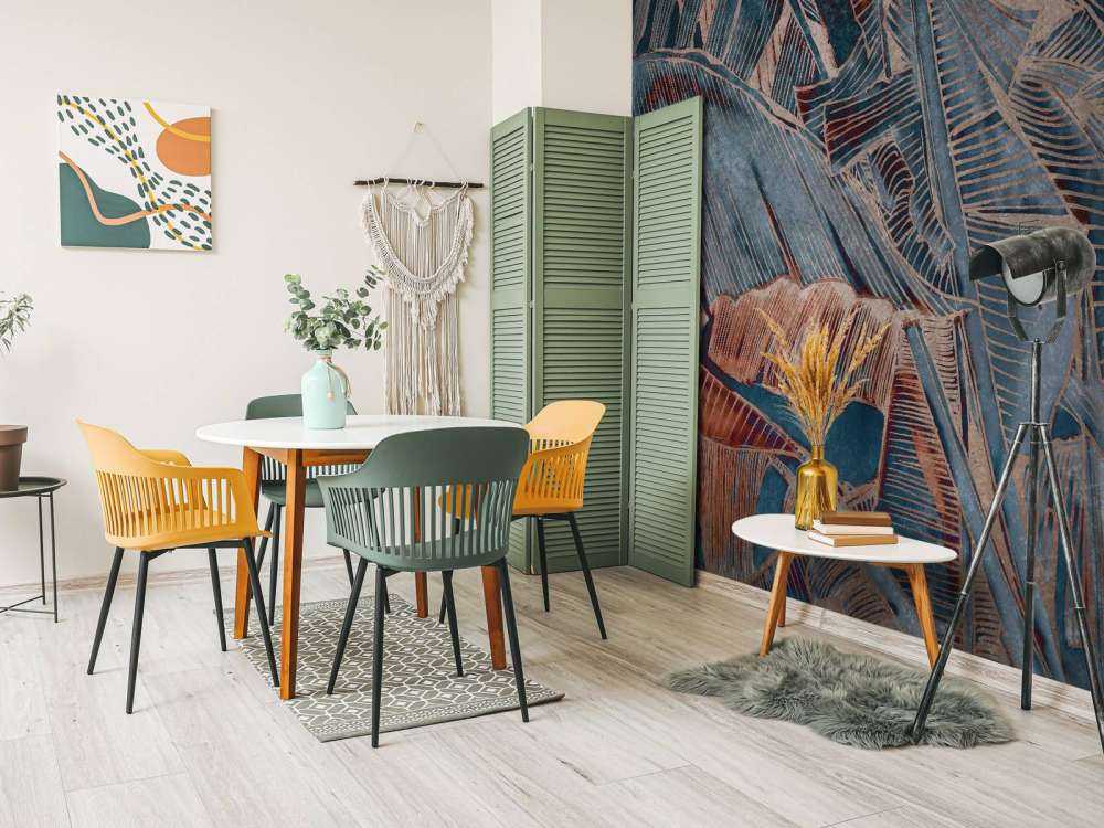 Bananenblad in koperblauw contrast