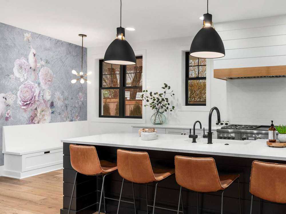 Romantische kaketoe en bloesemkrans