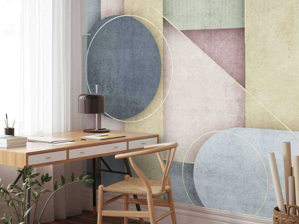 Zacht geometrisch pastelspel