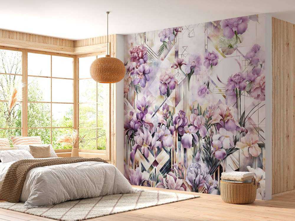 Huge Watercolor Irises Purple