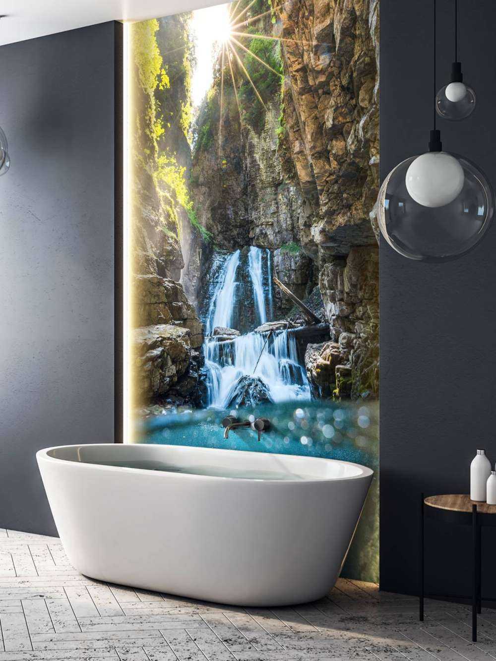 Zonlicht Op Bergwaterval