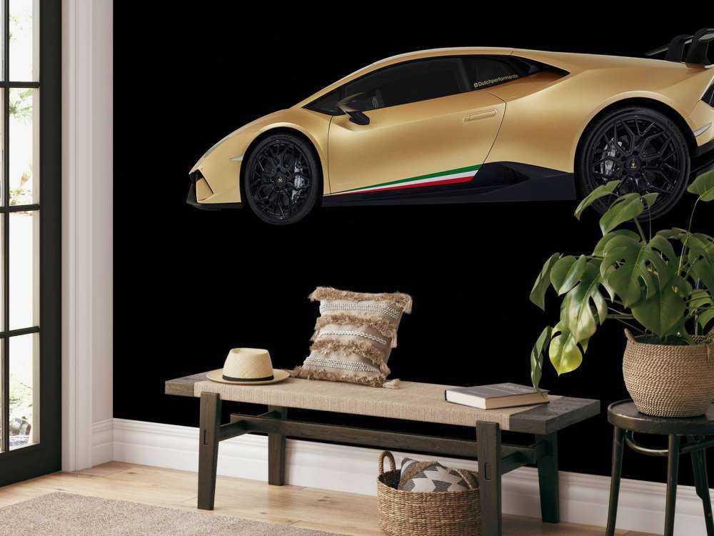 Lamborghini Huracán - Zijkant, zwart