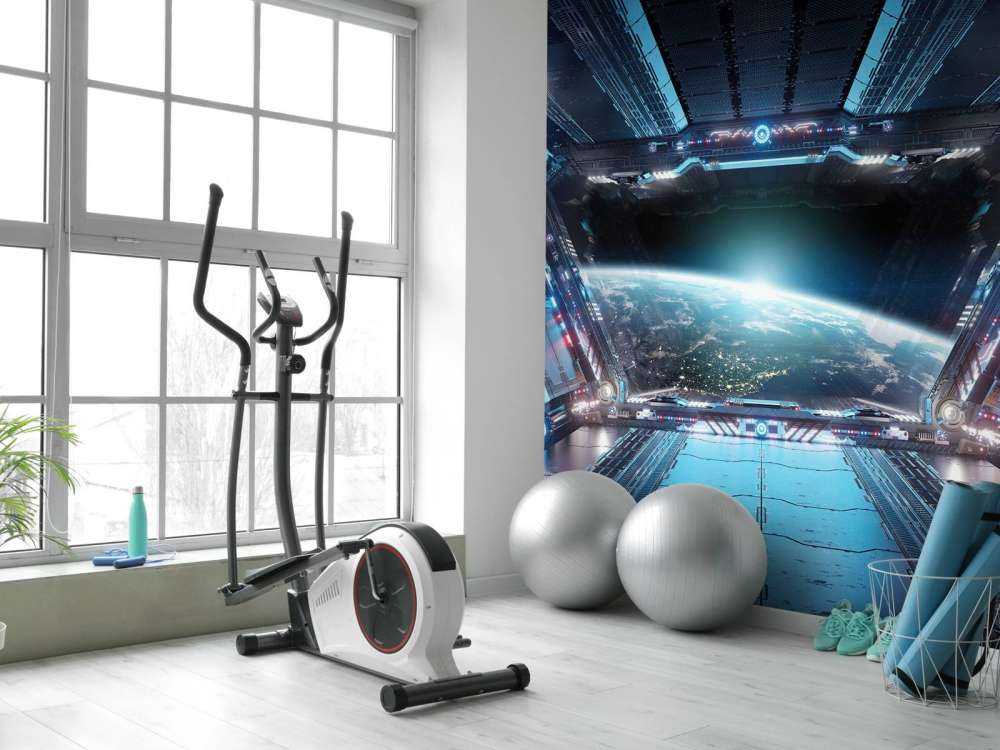 Zicht vanuit een ruimteschip