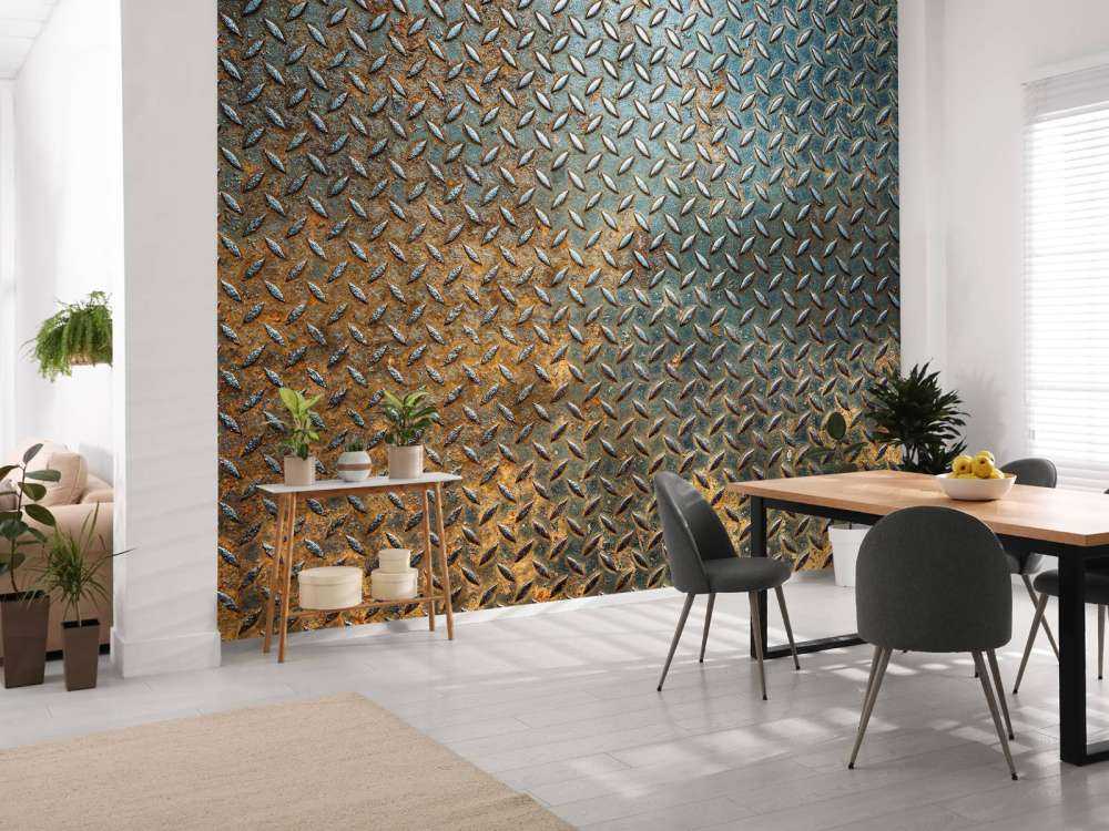 Roestige industriële wand