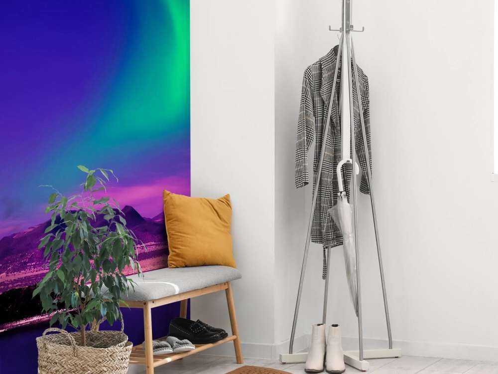 Noorderlicht met roze effect