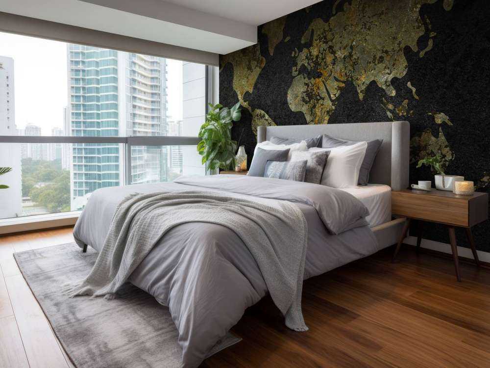 Wereldkaart met goud groene structuur