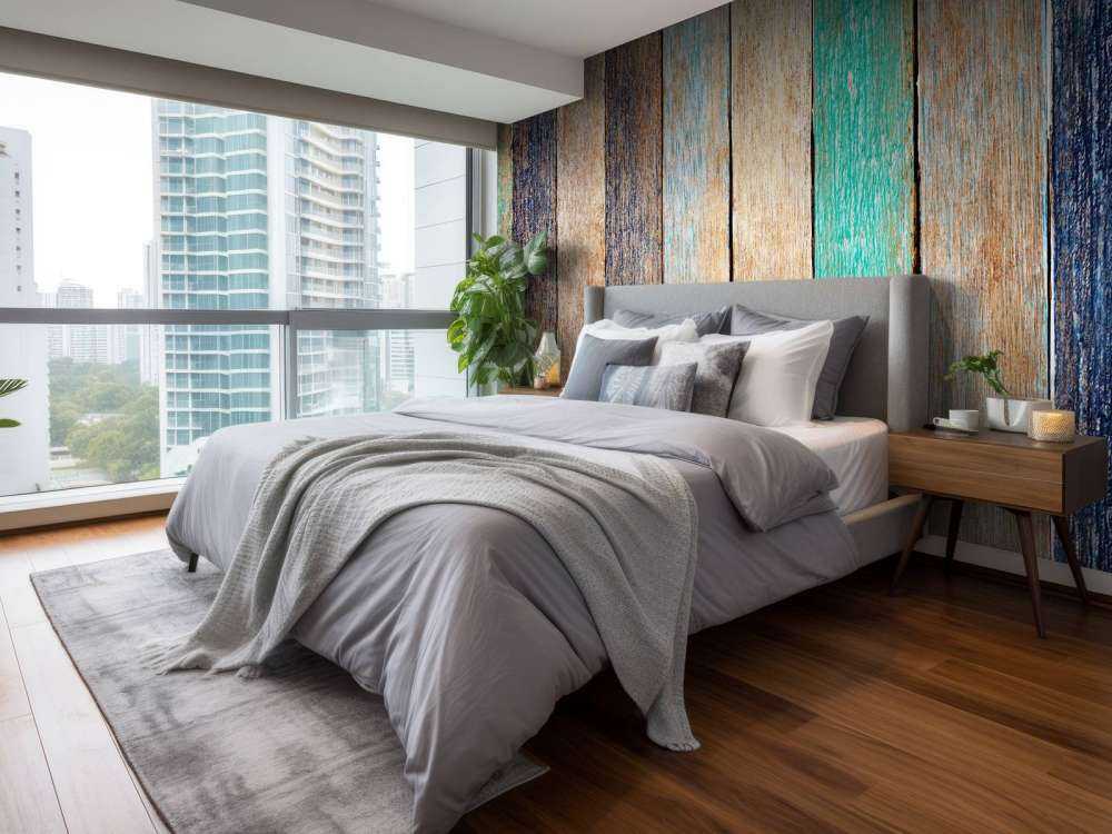 Kleurrijke verticale planken