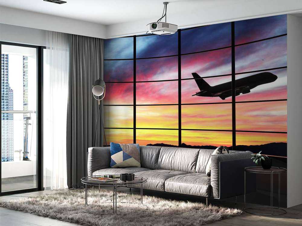 Raam bij een vliegveld