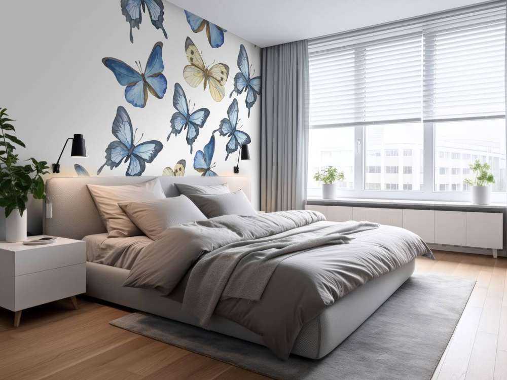 Aquarel van vlinders met een witte achtergrond