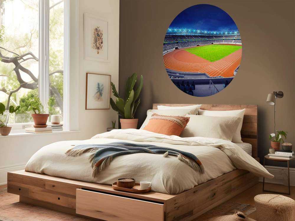 Atletiekstadion in de avond