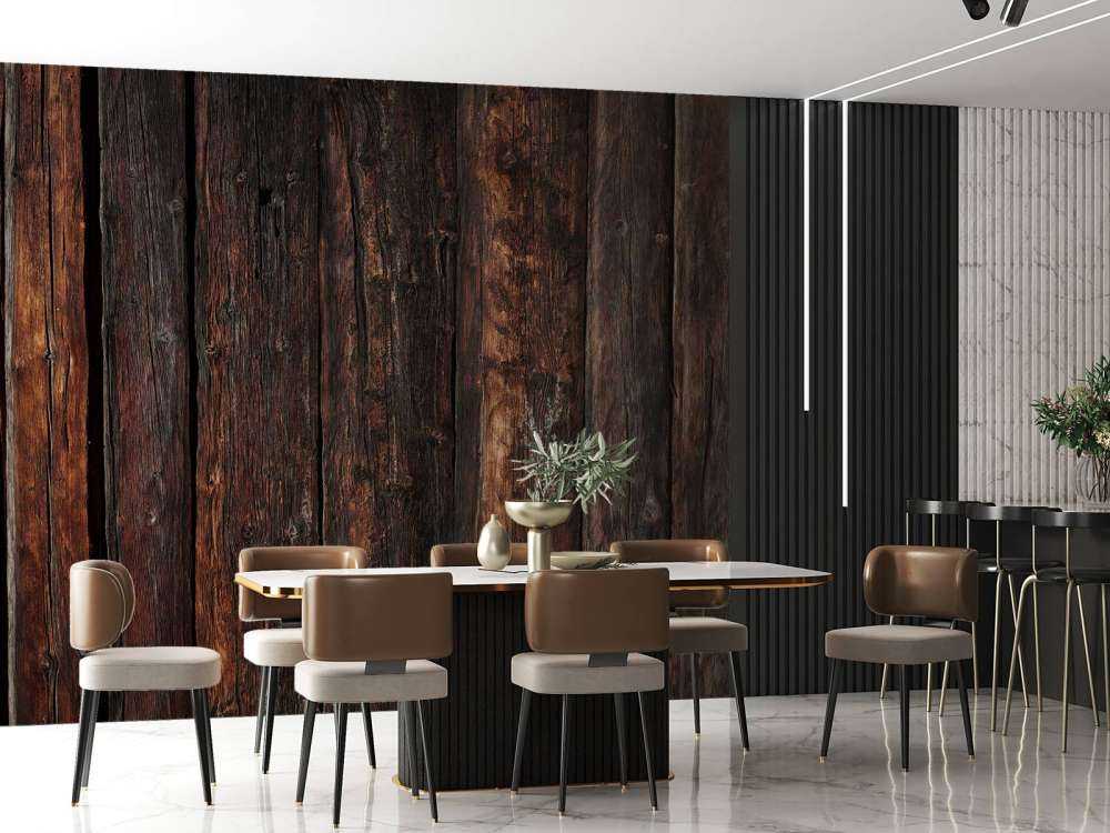 Donker verticaal hout