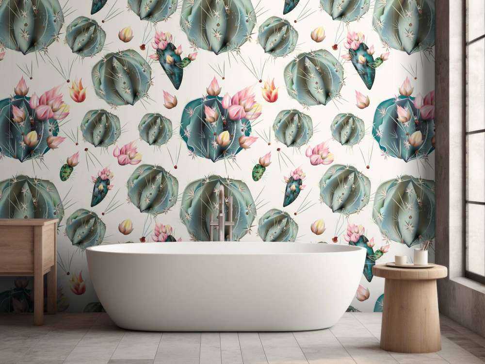 Cactussen met bloemen