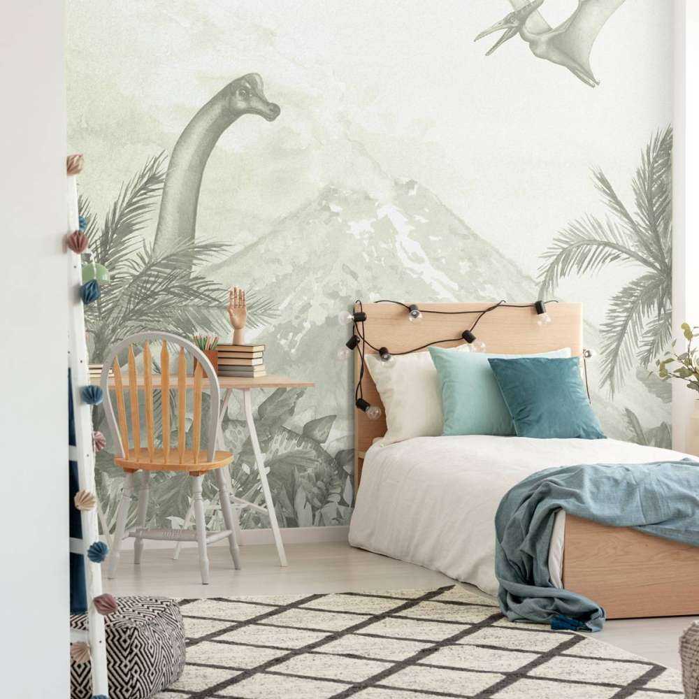 Verschillende dino's in groen