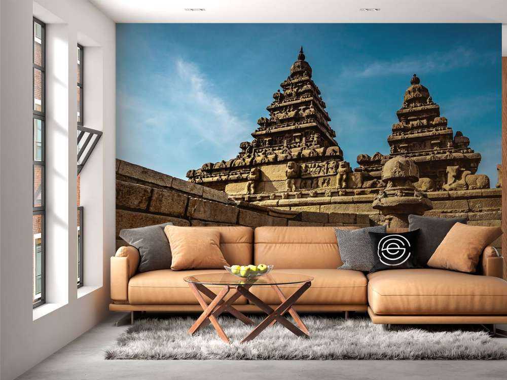 Tempels met blauwe lucht