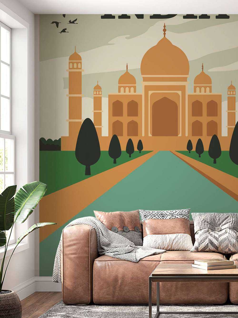 Geïllustreerde poster van Taj Mahal