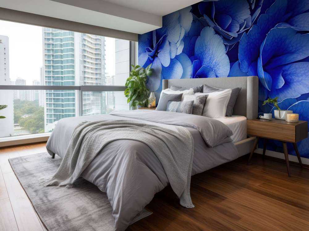 Close-up van blauwe hortensia's